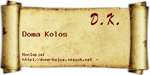 Doma Kolos névjegykártya
